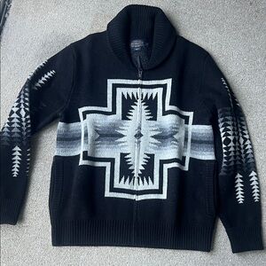 Pendleton Black and Gray Zip Up wool Jacket